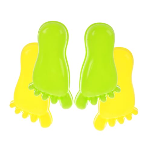 FUNNETOYU 2 Paare Sandspielzeug Fußabdruck Formen Sandkastenspielzeug für Kleinkinder Kunststoff Sandform Spielset für Strand Garten Outdoor Sommer Aktivitäten Gelb Grün von FUNNETOYU