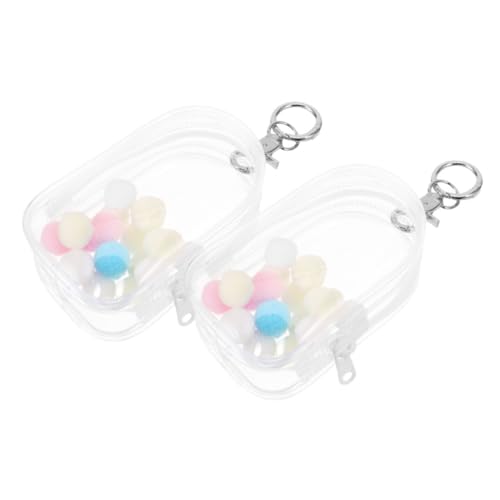 FUNNETOYU 2 STÜCK Transparente Pouch Schlüsselanhänger Tasche mit Reißverschluss PVC Durchsichtiges Display für Puppen Weicher Schutzbeutel Tragbare Aufbewahrungstasche für Kleine Figuren von FUNNETOYU