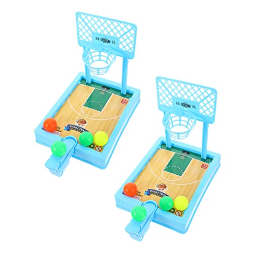 FUNNETOYU 2 Sätze Desktop Basketballspielzeug Robustes Basketballspiel für Drinnen Fördert Hand Auge Koordination und Gehirnentwicklung und Unterhaltungsspielzeug Zufällige Zufällige Farbe von FUNNETOYU