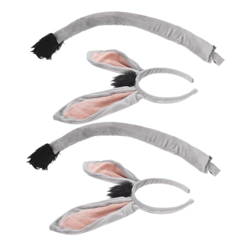 FUNNETOYU 2 Sätze Esel Kostüm Set Pack Donkey Ohren Haarreif und Zubehör Faschingszubehör Verkleidungsset für Erwachsene Halloween Karneval Weihnachten Cosplay Party FUNNETOYU 2 Sätze Esel Kostüm Set Pack Donkey Ohren Haarreif und Zubehör Faschingszubehör Verkleidungsset für Erwachsene Halloween Karneval Weihnachten Cosplay Party von FUNNETOYU