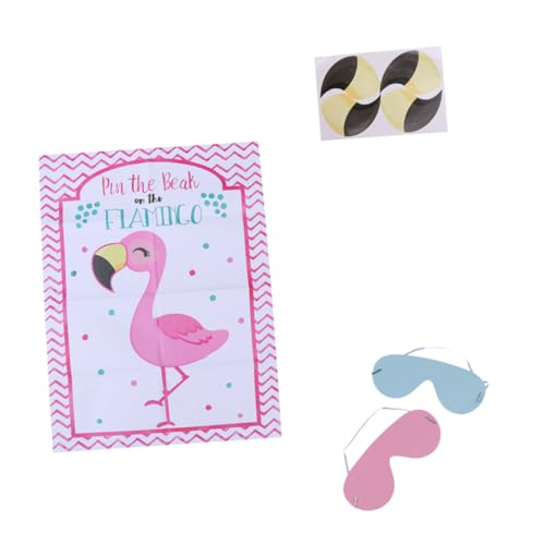 FUNNETOYU 2 Sätze Flamingo Pin The Beak Spielset mit Augenmaske Partyspiel Sticker Flamingo Poster Wanddekoration Geburtstagsgeschenk Tieraufkleber für Kinderzimmer und Fotorequisiten FUNNETOYU 2 Sätze Flamingo Pin The Beak Spielset mit Augenmaske Partyspiel Sticker Flamingo Poster Wanddekoration Geburtstagsgeschenk Tieraufkleber für Kinderzimmer und Fotorequisiten von FUNNETOYU