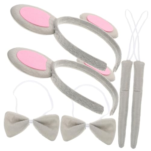 FUNNETOYU 2 Sätze Mäuseohren Haarreifen mit Schleife und Leichte Tierkostüm Accessoires Teiliges Set für Erwachsene Geeignet für Halloween Fasching und Kostümpartys von FUNNETOYU