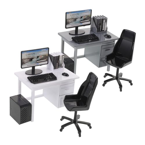 FUNNETOYU 2 Sätze Maßstab Tragbarer Computer Schreibtisch mit Stuhl Buch Maus und Tastatur Leicht und Dekorativ für Rollenspiel und Wohnkultur FUNNETOYU 2 Sätze Maßstab Tragbarer Computer Schreibtisch mit Stuhl Buch Maus und Tastatur Leicht und Dekorativ für Rollenspiel und Wohnkultur von FUNNETOYU