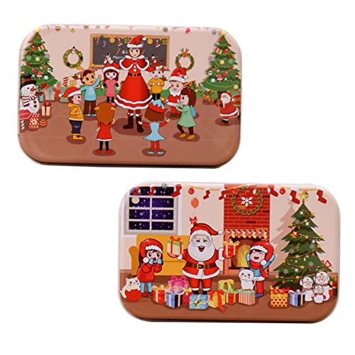 FUNNETOYU 2 Sätze Teiliges Weihnachts Holzpuzzle Edukatives Jigsaw Toy aus Umweltfreundlichem Holz Fördert Kreativität und Lernfähigkeit für Bunte Xmas DIY Puzzle mit Kamin und Klassenzimmer von FUNNETOYU