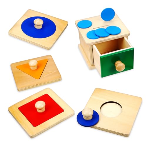 FUNNETOYU 2 Satz Holzspielzeug Teilig mit Geometrischen Puzzles und Münzbox Pädagogisches Montessori für Kleinkinder Sicher Fördert Hand Auge Koordination und Farberkennung FUNNETOYU 2 Satz Holzspielzeug Teilig mit Geometrischen Puzzles und Münzbox Pädagogisches Montessori für Kleinkinder Sicher Fördert Hand Auge Koordination und Farberkennung von FUNNETOYU