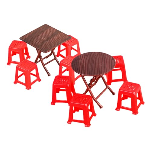 FUNNETOYU 2 Set Miniatur Esszimmer Möbelpuppenhaus Tischmodell Und Miniaturmöbelmodell Für Puppenhauszubehör Und Mini Möbelverzierung von FUNNETOYU