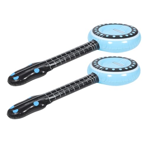 FUNNETOYU 2 Stück Aufblasbares Musikinstrument aufblasbares Instrument Banjo-Ballons Musical aufblasbare Gitarre aufblasbare musikinstrumente Banjo für -Banjo PVC Sky-Blue von FUNNETOYU