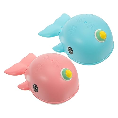 FUNNETOYU 2 Stück Badespielzeug Wal Schwimmendes Wasserspielzeug für Kleinkinder Glatte Oberfläche Farbenfrohes Planschbecken für Badewanne Sicher für Junge Mädchen Ab Monaten von FUNNETOYU