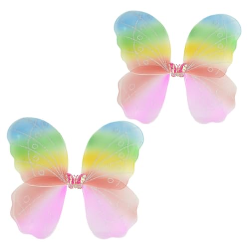 FUNNETOYU 2 Stück Bunte Schmetterlingsflügel für Teilig Leichte Feen und Nymphenflügel für Bühnenauftritte Verstellbare Flügel für Mädchen für Halloween Kostüm Tanz und Fotoshooting FUNNETOYU 2 Stück Bunte Schmetterlingsflügel für Teilig Leichte Feen und Nymphenflügel für Bühnenauftritte Verstellbare Flügel für Mädchen für Halloween Kostüm Tanz und Fotoshooting von FUNNETOYU