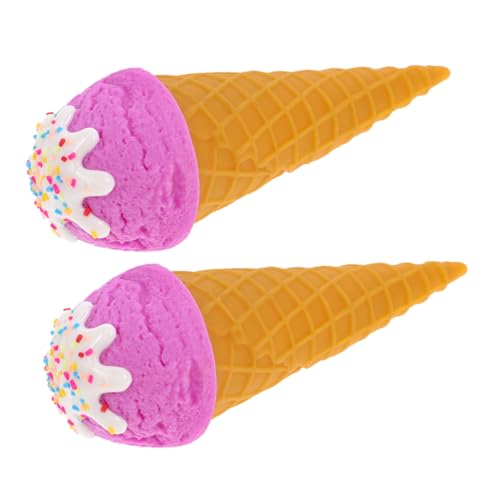 FUNNETOYU 2stücke Realistische Eiscreme Modell Figuren Für Fotografie Und Schaufensterdekoration Faux Dessert Spielzeug Tiefpurpur Mit Sahne Für Eisdielen Und Projekte von FUNNETOYU