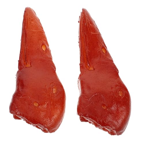 FUNNETOYU 2 Stück Entenkopfmodell Simuliertes Fleisch Gefälschte Lebensmittel Realistisch Künstliche Nahrungsmittel Zur Ausstellung Lebensmittel-Requisiten Zur Präsentation Light Brown PVC von FUNNETOYU