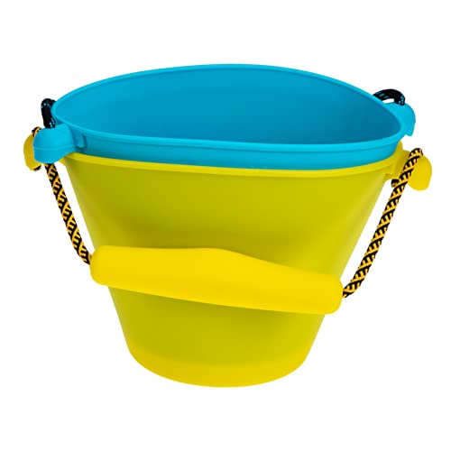 FUNNETOYU 2 Stück Faltbarer Silikon Sandeimer Tragbarer Sandbucket für Strandspielzeug und Wasserspaß Leicht und Sicher mit Praktischem Klappdesign von FUNNETOYU