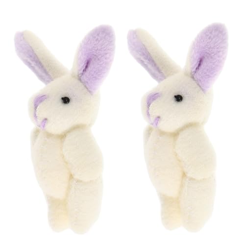 FUNNETOYU 2 Stück Gelenk Kaninchen Plüschtier mit Weichem Plüsch Bewegliche Glieder und Kopf Niedliche Hasen Deko für Geburtstag Ostern Hochzeit Kuscheliges Stofftier für Sammler von FUNNETOYU
