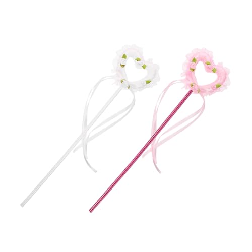 FUNNETOYU 2 Stück Glitzernde Herz Fee Zauberstäbe für Leuchtende Party Zauberstäbe für Feiern und Kostüme Mit Praktischen und Schönen Designs von FUNNETOYU