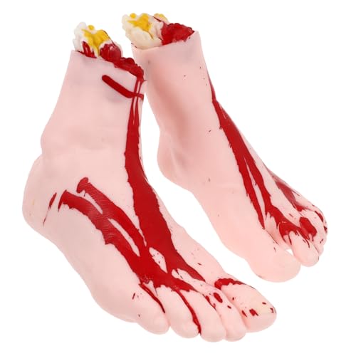 FUNNETOYU 2 Stück Halloween Deko Realistische Falsche Vinyl Fuß Requisiten Blutig Trick Werkzeug für Halloween Partybar Zuhause Gruselige Dekoration FUNNETOYU 2 Stück Halloween Deko Realistische Falsche Vinyl Fuß Requisiten Blutig Trick Werkzeug für Halloween Partybar Zuhause Gruselige Dekoration von FUNNETOYU