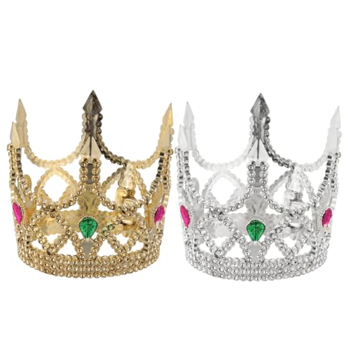 FUNNETOYU 2 Stück Halloween Kronen Teilig aus Kunststoff Silberne und Goldene Party Kronen für König Verkleidung Wiederverwendbarer Kopfschmuck für Halloween Fasching Theater Cosplay und FUNNETOYU 2 Stück Halloween Kronen Teilig aus Kunststoff Silberne und Goldene Party Kronen für König Verkleidung Wiederverwendbarer Kopfschmuck für Halloween Fasching Theater Cosplay und von FUNNETOYU