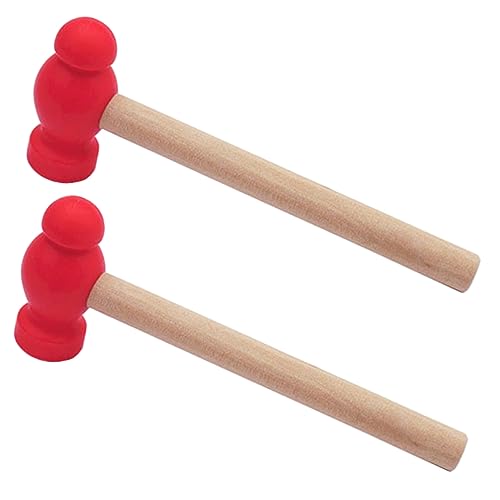 FUNNETOYU 2 Stück Holzhammer Teilig aus Glattem Premium Holz Sicherer Hammer für Junge Mädchen und Kleinkinder Pädagogisches Werkzeug Motorik und Geschicklichkeit von FUNNETOYU