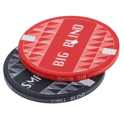 FUNNETOYU 2 Stück Keramik Poker Dealer Button Teilig Große Kleine Blinds Chips Rund Glatte Oberfläche Stabiles Material Pokerspiel Zubehör für Holdem Turniere von FUNNETOYU