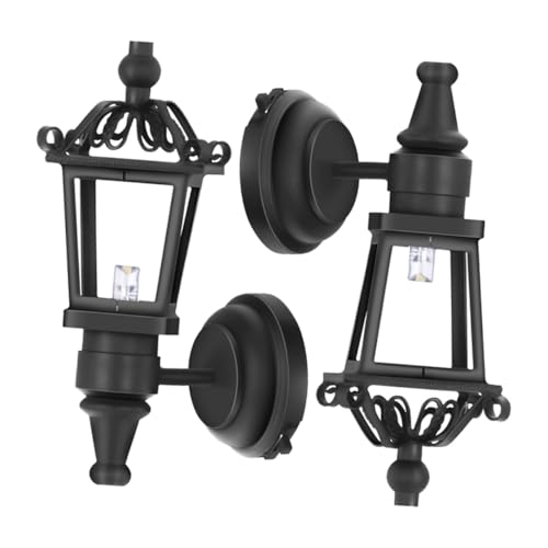 FUNNETOYU 2 Stück LED Wandlampe Schwarz Puppenhaus Beleuchtung Kleine Haus Wandlampe für Puppenhaus Innenbeleuchtung Dekoratives Modellzubehör FUNNETOYU 2 Stück LED Wandlampe Schwarz Puppenhaus Beleuchtung Kleine Haus Wandlampe für Puppenhaus Innenbeleuchtung Dekoratives Modellzubehör von FUNNETOYU