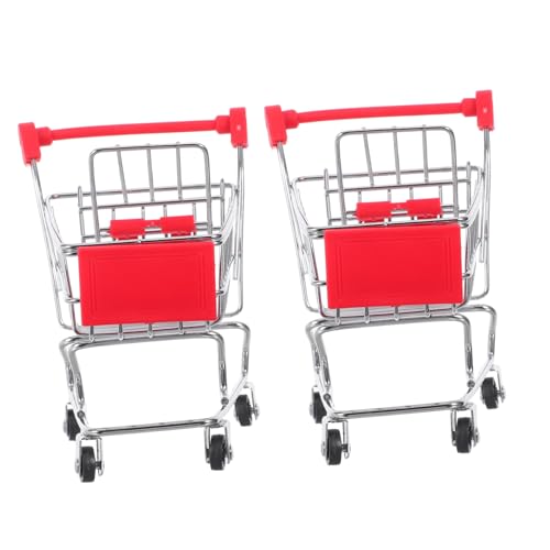 FUNNETOYU 2 Stück Mini Einkaufswagen Miniatur Einkaufsroller aus Robustem Material Detailgetreue Nachbildung Kompakte Rot FUNNETOYU 2 Stück Mini Einkaufswagen Miniatur Einkaufsroller aus Robustem Material Detailgetreue Nachbildung Kompakte Rot von FUNNETOYU