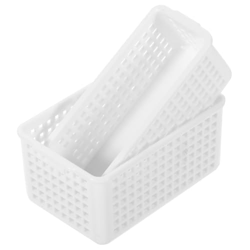 FUNNETOYU 2 Stück Mini House Storage Basket Teiliges für Puppenhaus Weiß Großes und Kleines Modell Dekorative Aufbewahrungskörbe für Miniaturhäuser für Kreative Gestaltung und Organisation von FUNNETOYU