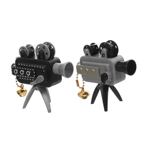 FUNNETOYU 2 Stück Miniatur Filmprojektor Modell Vintage Retro Stil Handkurbel für Puppenhaus Dekoration Büro und Zuhause Filmfans von FUNNETOYU