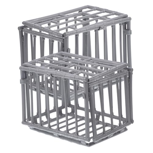 FUNNETOYU 2 Stück Miniatur Kunststoffkäfig Kleine DIY Modellkäfige für Puppenhaus Dekoration Detailreiche Miniature Cage für Wohn Schlafzimmer Zubehör Vielseitig Einsetzbar Sichere von FUNNETOYU
