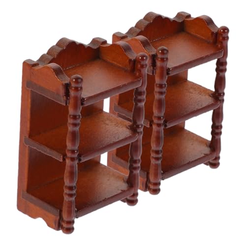 FUNNETOYU 2 Stück Miniatur Nachttisch Puppenhaus Möbel Schlafzimmer Zubehör Holz Beistelltisch Schmal Scale Multifunktional für Puppenhaus Dekoration von FUNNETOYU