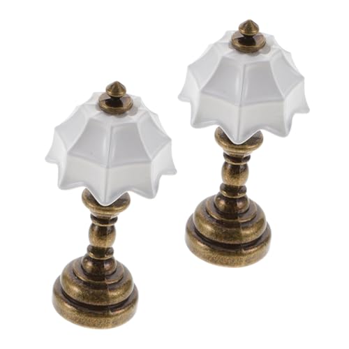 FUNNETOYU 2 Stück Miniatur Puppenhaus Lampe Metall Tischlampe mit Weißem Schirm Miniaturmodell Schlafzimmer Beleuchtung Dekorative Mini Nachttischlampe für Puppenmöbel und Puppenhaus FUNNETOYU 2 Stück Miniatur Puppenhaus Lampe Metall Tischlampe mit Weißem Schirm Miniaturmodell Schlafzimmer Beleuchtung Dekorative Mini Nachttischlampe für Puppenmöbel und Puppenhaus von FUNNETOYU