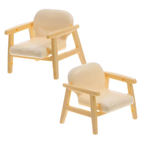 FUNNETOYU 2 Stück Miniature Sofa Stuhl Niedliches Puppenhaus Möbel für Mikro Szenen Dekoratives Zubehör für Miniaturlandschaften und Fotorequisiten von FUNNETOYU