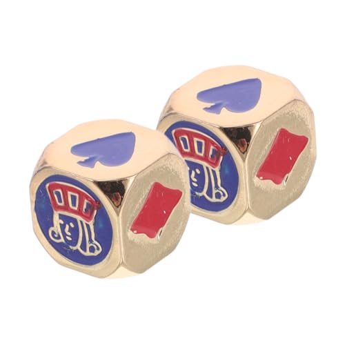 FUNNETOYU Zink-Legierung Poker Würfel 2 Stücke Herz Muster Würfel Bildung Und von FUNNETOYU