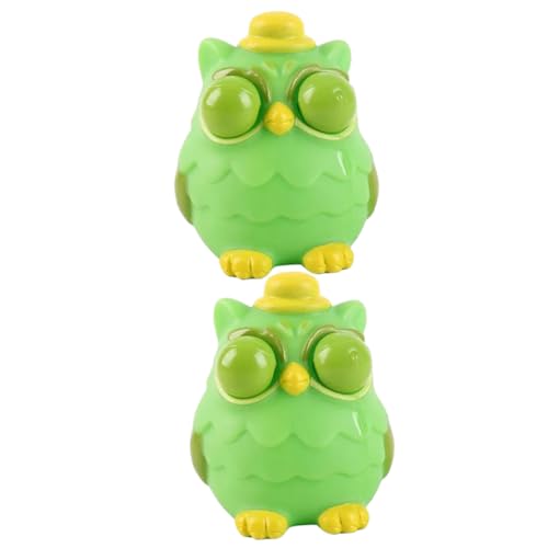 FUNNETOYU 2 Stück Prise Musik Zur Druckentlastung Simuliertes Eulenspielzeug Druckspielzeug Für Cartoon-Squeeze- Dehnbares Lustige Stressbälle Green von FUNNETOYU