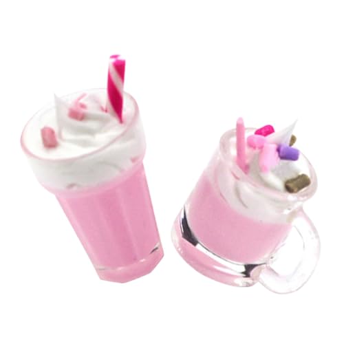 FUNNETOYU 2 Stück Puppenhaussimulation Erdbeermilchshake - Mini-Eisdekor Miniaturessen für Puppenhaus Miniatur-Puppenhaus-Küchen-Backzubehör Mini-Haus-Eiscreme-Modell Harz FUNNETOYU 2 Stück Puppenhaussimulation Erdbeermilchshake - Mini-Eisdekor Miniaturessen für Puppenhaus Miniatur-Puppenhaus-Küchen-Backzubehör Mini-Haus-Eiscreme-Modell Harz von FUNNETOYU
