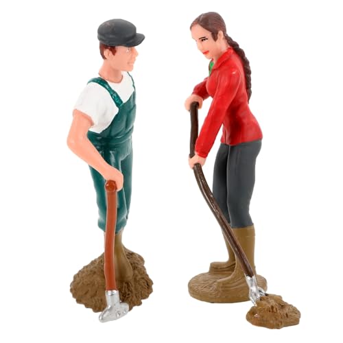FUNNETOYU 2 Stück Puppenschaufel Bauernspielzeug Charakterfigur Bauernfigur Figur Bäuerin, Arbeiterin -Spielzeugfigur Kuchen Landarbeitermodell Farm People Figur PVC-Figur Plastik FUNNETOYU 2 Stück Puppenschaufel Bauernspielzeug Charakterfigur Bauernfigur Figur Bäuerin, Arbeiterin -Spielzeugfigur Kuchen Landarbeitermodell Farm People Figur PVC-Figur Plastik von FUNNETOYU