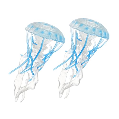 FUNNETOYU 2 Stück Quallenmodell kinderspielzeug interaktives Unterwasser Qualle Stofftier Meerestierfiguren deko Quallenfiguren Qualle Plastik Sky-Blue von FUNNETOYU