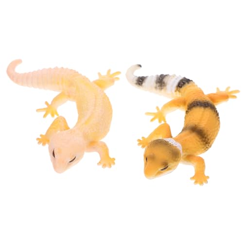 FUNNETOYU 2 Stück Realistische Eidechsen Figur Kunststoff Tiermodell Simulation Deko Garten Lernspielzeug für Erwachsene von FUNNETOYU