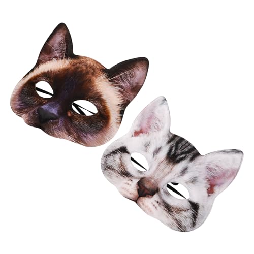 FUNNETOYU 2 Stück Realistische Katzenmasken für Halloween Party Atmungsaktive Elastische Masken mit Detailgetreuem Katzenkopf Design Geeignet für Maskerade Cosplay Karneval und Kostümfeiern FUNNETOYU 2 Stück Realistische Katzenmasken für Halloween Party Atmungsaktive Elastische Masken mit Detailgetreuem Katzenkopf Design Geeignet für Maskerade Cosplay Karneval und Kostümfeiern von FUNNETOYU