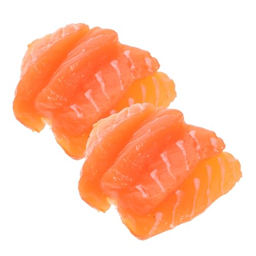 FUNNETOYU 2 Stück Realistische Simulation Lachsfilets Deko Küchen Requisiten Essensmodelle Food Props für Fotografie Wohnraumdekoration von FUNNETOYU