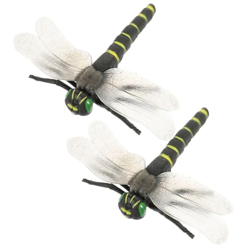 FUNNETOYU 2 Stück Realistisches Teiliges Libellenmodell aus Sicherem PVC Farbenfrohes Insektenspielzeug für Langlebige Garten Dekoration und Pädagogisches Lernspielzeug von FUNNETOYU