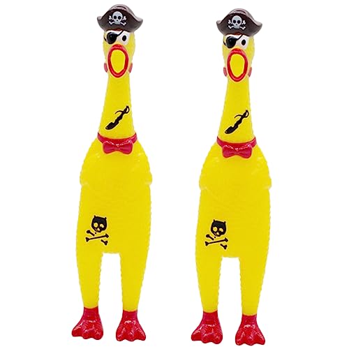 FUNNETOYU 2stücke Spaßige Schreihuhn Spielzeuge Lustige Gummihühner Für Junge Mädchen Partys Und Haustiere Kreative Stressabbau Spielzeuge Mit Geräuschfunktion von FUNNETOYU