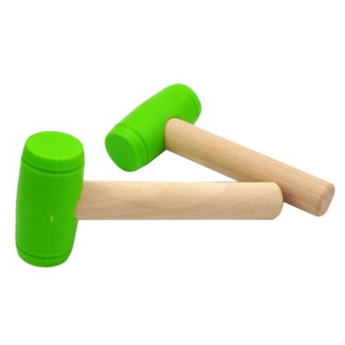 FUNNETOYU 2 Stück Simulation Holzhammer Teiliges Werkzeug Lernspielzeug für Hand Augen Koordination und Greifkraft Sicher Poliert Farbenfroh als Geburtstagsgeschenk von FUNNETOYU