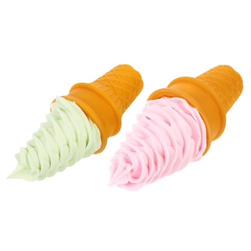 FUNNETOYU 2 Stück Simulations- Gefälschtes Cupcake-Modell Künstliche Eiscreme-Requisite Realistisches Eismodell Eistüte Lebensartiges Simulationseis Gefälschte Eiswaffel-Requisite PVC von FUNNETOYU