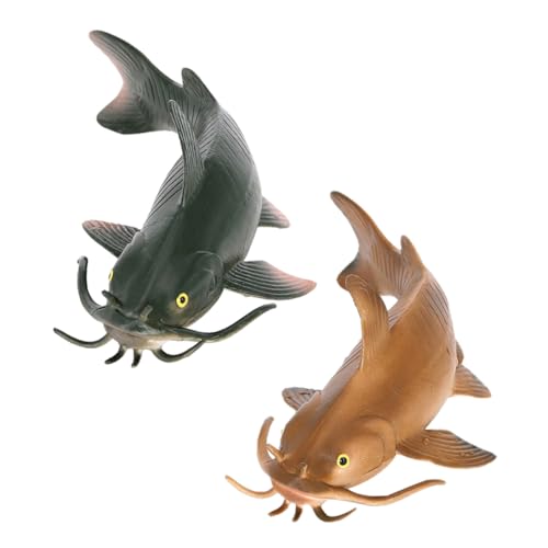 FUNNETOYU 2 Stück Simulierte Fischfigur Realistische Kunststoff Deko Fische für Kinderzimmer Fotografie Zubehör Kunstvolle Gestaltung Einzigartiges Design Plastische Dekoration von FUNNETOYU