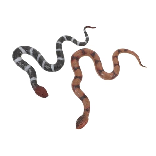 FUNNETOYU 2 Stück Simuliertes Cobra -Modell Gummischlange Figuren Mit Schlangendekor Halloween-streich-Requisiten Jahr Der Schlangenverzierung Halloween Streiche Simulierte Tiermodelle TPR von FUNNETOYU