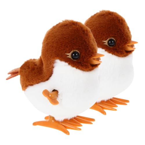 FUNNETOYU 2 Stück Springender Spatz Welpenspielzeug Haustier Kauspielzeug Für Hunde Hundeballwerfer Hundespielzeug Katzenspielzeug Hundepuzzle Simuliertes Tierspielzeug Plastik Brown von FUNNETOYU