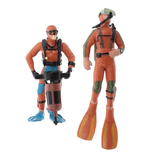 FUNNETOYU 2 Stück Taucher Figuren Dekorative Actionfiguren für Aquarium und Landschaftsornamente Realistische Taucher Modelle als Pädagogisches und Sammlerobjekt Kindgerecht und Sicher von FUNNETOYU