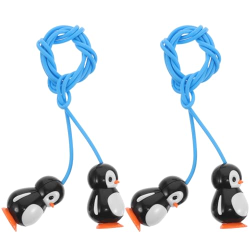 FUNNETOYU Spaß Im Pool – 2 Pinguin-tauchspielzeuge Wasserblasen Und Türseil Interaktives Badespielzeug Für Kinder von FUNNETOYU