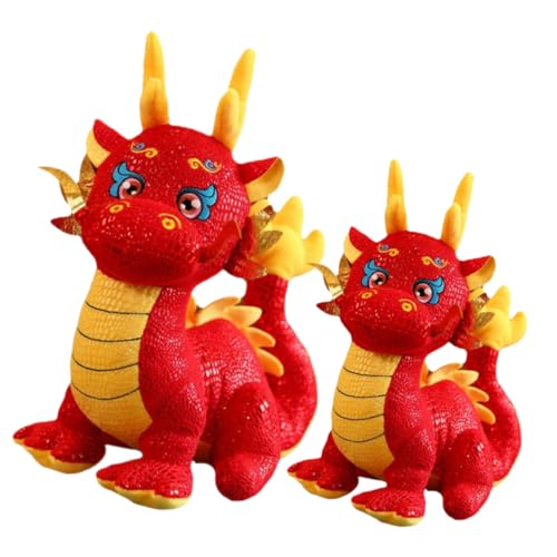 FUNNETOYU 2 Stück Teiliges Drache Stofftier Realistisch Gestaltete Plüsch Drachenspielzeuge Chinesisches Neujahrs Maskottchen für Festliche Dekoration und Glücksbringer FUNNETOYU 2 Stück Teiliges Drache Stofftier Realistisch Gestaltete Plüsch Drachenspielzeuge Chinesisches Neujahrs Maskottchen für Festliche Dekoration und Glücksbringer von FUNNETOYU