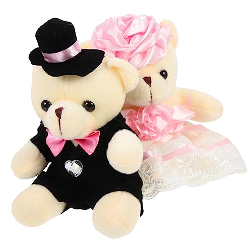 FUNNETOYU 2 Stück Teiliges Hochzeitspaar Kuscheltier aus Weichem Plüsch Detailreich Gestaltete Bärenpuppen mit Zarter Spitze Festliche Dekoration für Auto Wohnzimmer und Sitzend FUNNETOYU 2 Stück Teiliges Hochzeitspaar Kuscheltier aus Weichem Plüsch Detailreich Gestaltete Bärenpuppen mit Zarter Spitze Festliche Dekoration für Auto Wohnzimmer und Sitzend von FUNNETOYU