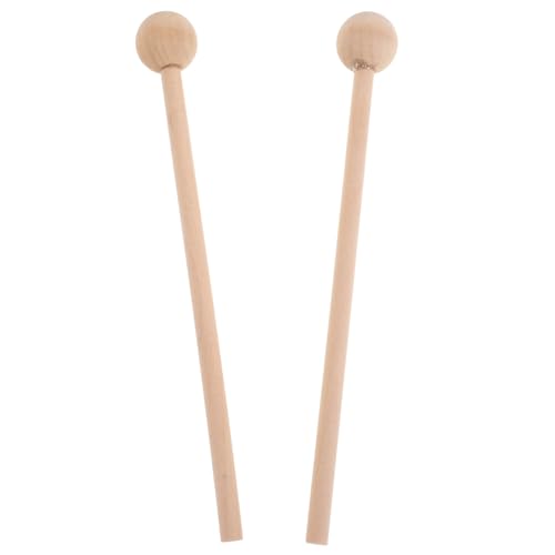FUNNETOYU 2 Stück Teiliges Holzschlägel Runde Spitze Natürlicher Orff Xylophon Mallets Glockenspiel Klangstab Pädagogisches Musikinstrument von FUNNETOYU